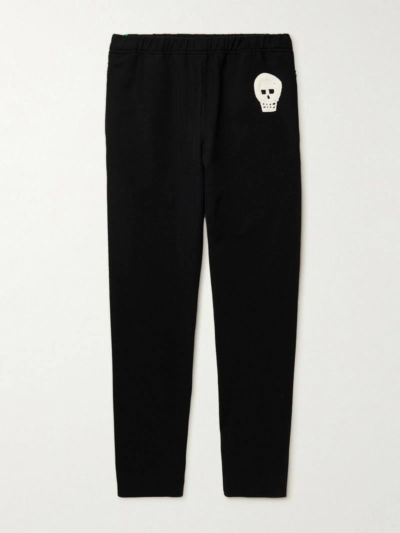 Alexander McQueen Tapered Satin-Trimmed Drill Sweatpants — view 1