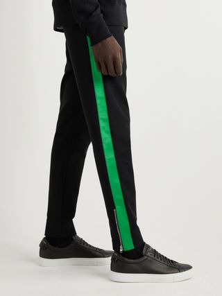 Alexander McQueen Tapered Satin-Trimmed Drill Sweatpants — view 4