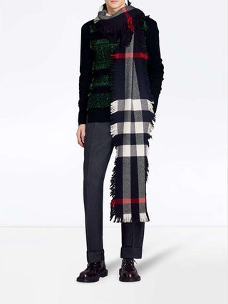 Burberry Fair Isle Crewneck Sweater — Blue and Navy — view 2