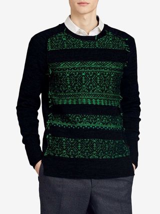 Burberry Fair Isle Crewneck Sweater — Blue and Navy — view 3