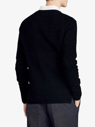 Burberry Fair Isle Crewneck Sweater — Blue and Navy — view 4