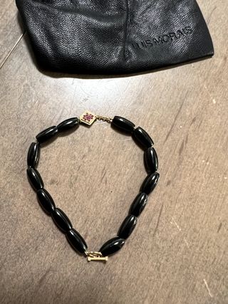 Luis Morais Gold, Ruby and Spinel Bead Clasp Bracelet Rare Black — view 3