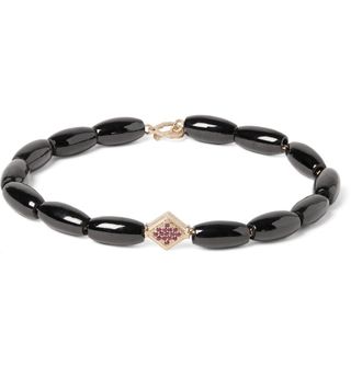 Luis Morais Gold, Ruby and Spinel Bead Clasp Bracelet Rare Black — view 5
