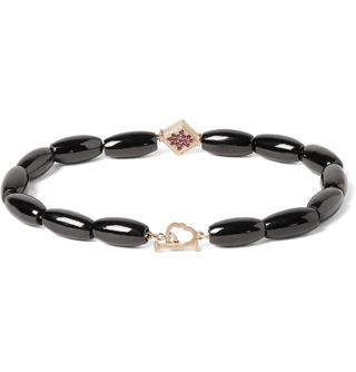 Luis Morais Gold, Ruby and Spinel Bead Clasp Bracelet Rare Black — view 6