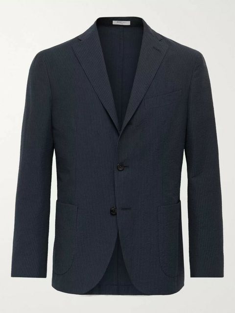 Boglioli Slim-Fit Unstructured Striped Cotton-Seersucker Suit