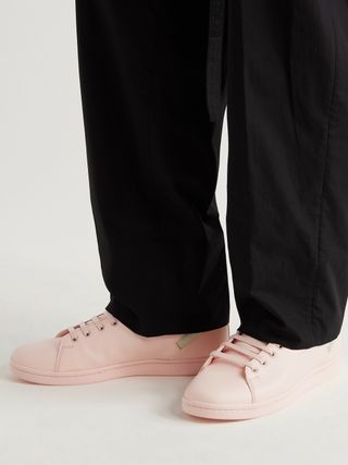 Raf Simons Orion Logo-Print Suede-Trimmed Faux Leather Sneakers — view 2