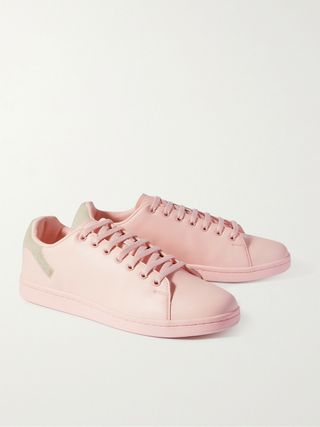 Raf Simons Orion Logo-Print Suede-Trimmed Faux Leather Sneakers — view 4