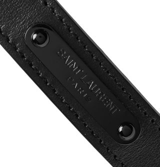 Yves Saint Laurent Black Metal Leather Bracelet — view 4