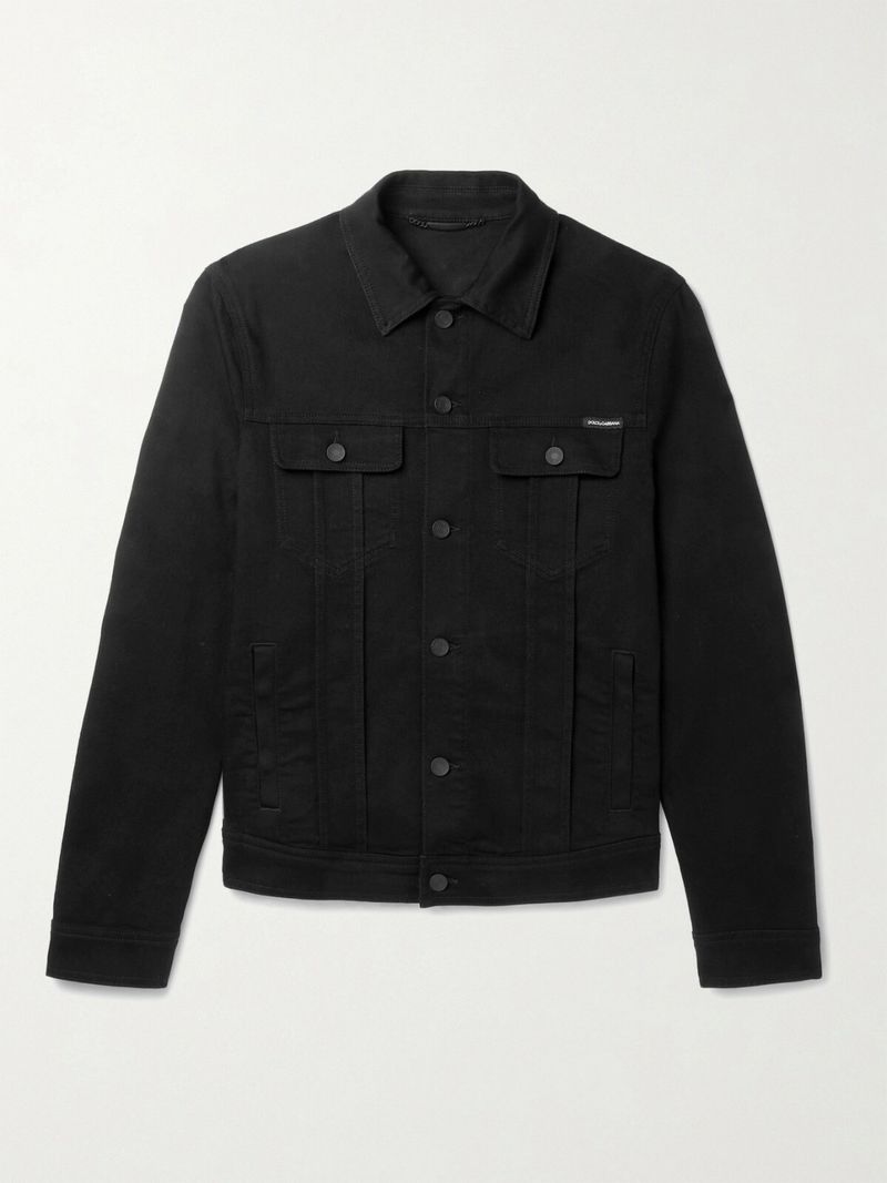 Dolce&Gabbana Logo-Appliquéd Stretch-Denim Jacket — view 1