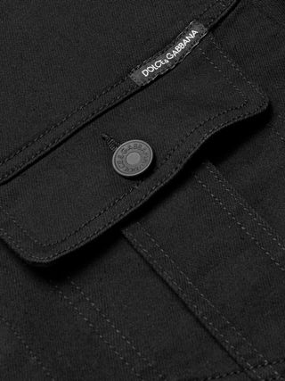 Dolce&Gabbana Logo-Appliquéd Stretch-Denim Jacket — view 3