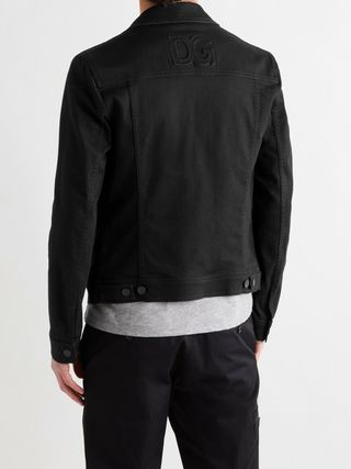 Dolce&Gabbana Logo-Appliquéd Stretch-Denim Jacket — view 4