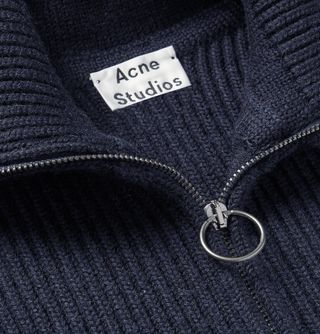 Acne Studios Neptune Ribbed Wool-Blend Half-Zip Sweater — view 6