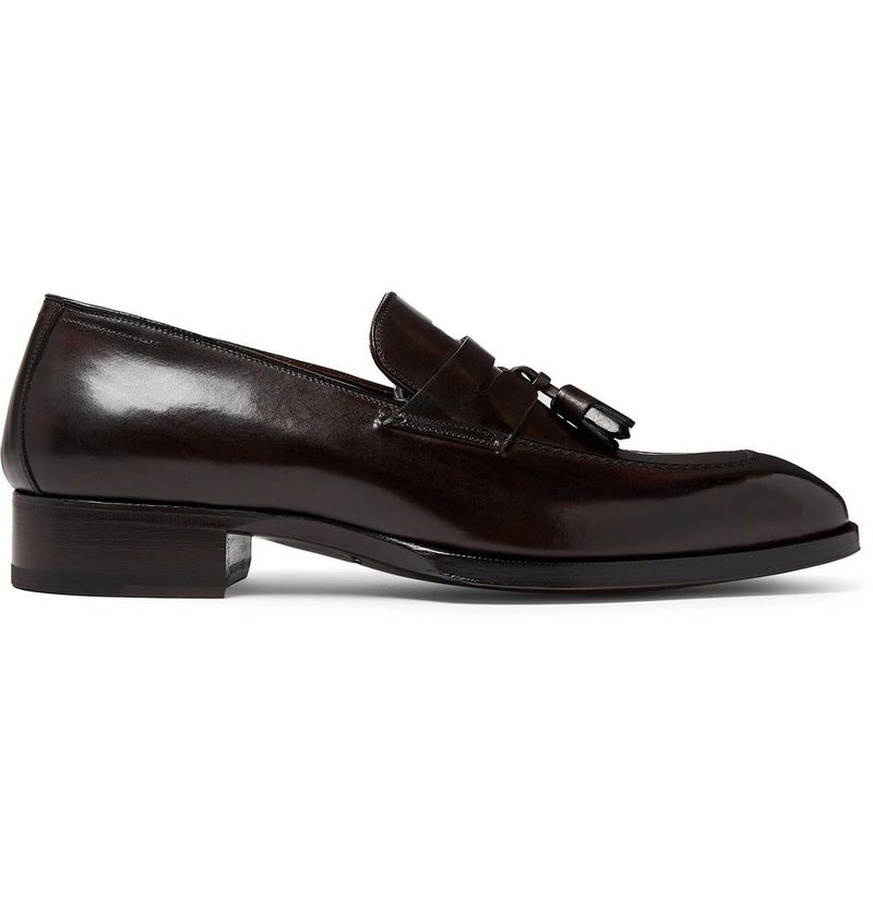Tom Ford Elkan Leather Tasselled Penny Loafers — view 1