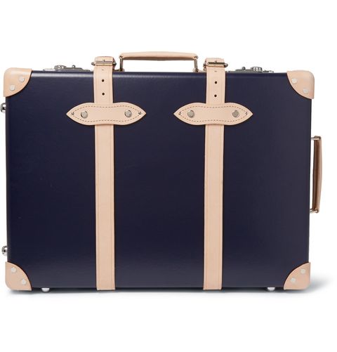 Globe-Trotter 21" Pinstripe-Lined Trolley Case Luggage Blue Kingsman