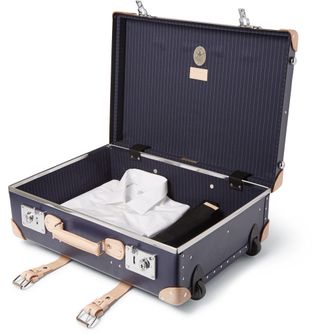 Globe-Trotter 21" Pinstripe-Lined Trolley Case Luggage Blue Kingsman — view 3