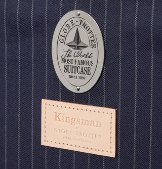 Globe-Trotter 21" Pinstripe-Lined Trolley Case Luggage Blue Kingsman — view 4