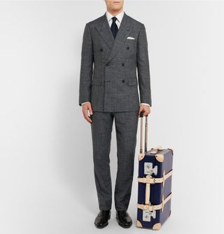 Globe-Trotter 21" Pinstripe-Lined Trolley Case Luggage Blue Kingsman — view 5