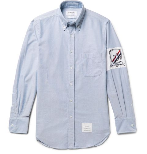 Thom Browne Slim-Fit Button-Down Collar Embroidered Cotton Oxford Shirt 1 S