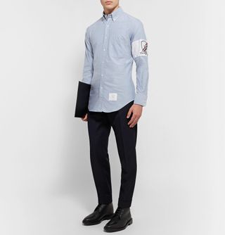 Thom Browne Slim-Fit Button-Down Collar Embroidered Cotton Oxford Shirt 1 S — view 2