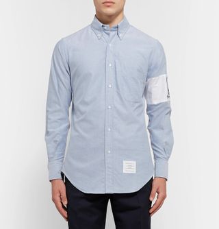 Thom Browne Slim-Fit Button-Down Collar Embroidered Cotton Oxford Shirt 1 S — view 3