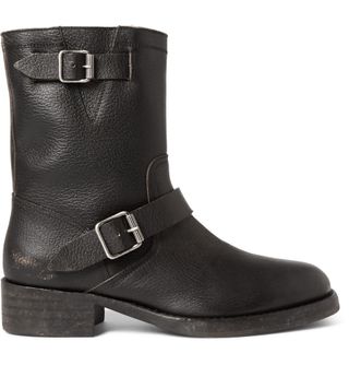 Maison Martin Margiela Maison Margiela Shearling-Lined Leather Biker Boots 11 Motorcycle — view 2