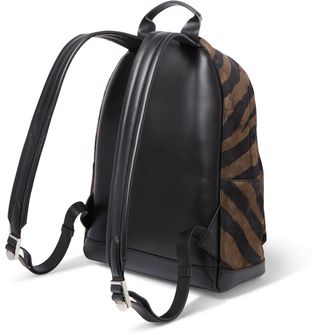 Tom Ford Buckley Leather-Trimmed Zebra-Print Suede Backpack — view 2