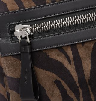 Tom Ford Buckley Leather-Trimmed Zebra-Print Suede Backpack — view 3