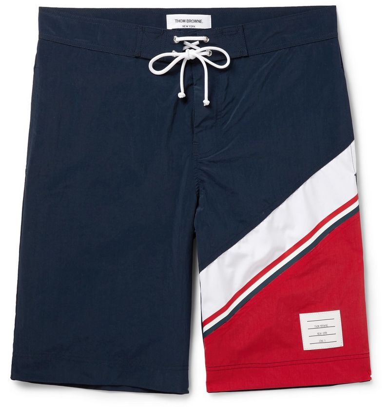 Thom Browne Long-Length Colour-Block Swim Shorts — view 1