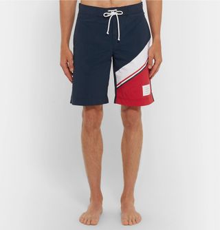 Thom Browne Long-Length Colour-Block Swim Shorts — view 3