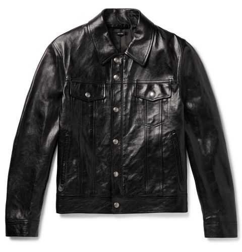 Tom Ford Polished-Leather Trucker Jacket