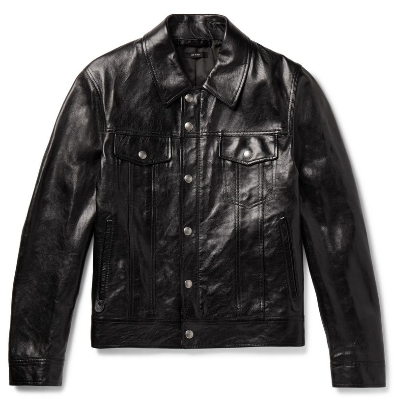 Tom Ford Polished-Leather Trucker Jacket — view 1