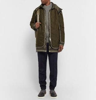 Sacai Layered Quilted Wool and Shell Parka — view 2