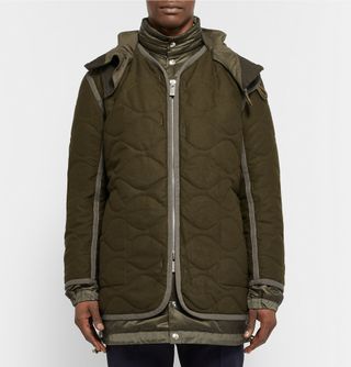 Sacai Layered Quilted Wool and Shell Parka — view 3