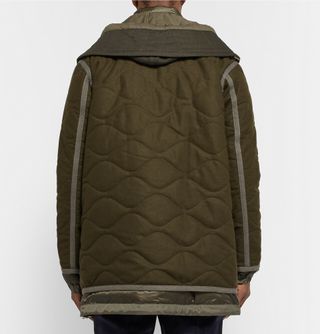 Sacai Layered Quilted Wool and Shell Parka — view 4
