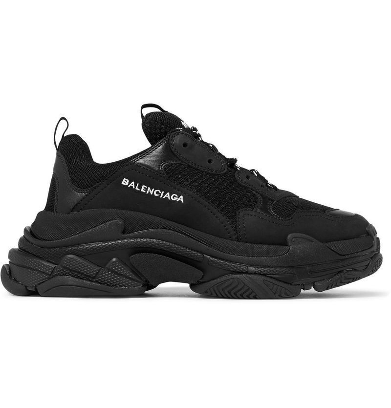 Balenciaga Triple S Suede, Leather and Mesh Sneakers — view 1
