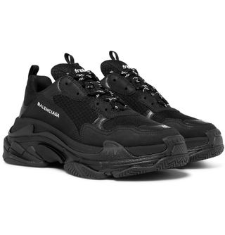 Balenciaga Triple S Suede, Leather and Mesh Sneakers — view 2