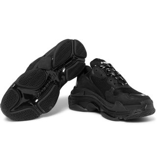 Balenciaga Triple S Suede, Leather and Mesh Sneakers — view 4