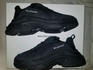 Balenciaga Triple S Suede, Leather and Mesh Sneakers — view 9
