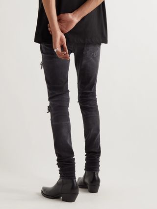 Amiri MX1 Skinny-Fit Panelled Distressed Jeans — view 4