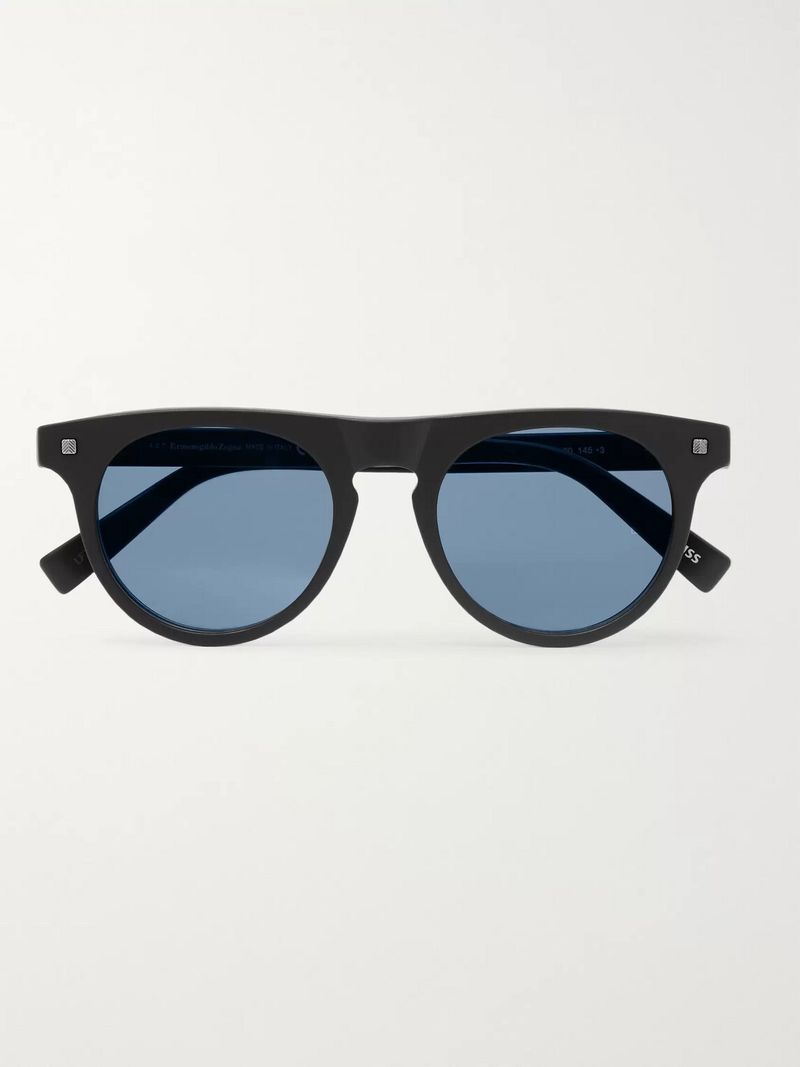 Ermenegildo Zegna D-Frame Matte-Acetate Sunglasses — view 1