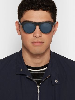 Ermenegildo Zegna D-Frame Matte-Acetate Sunglasses — view 2