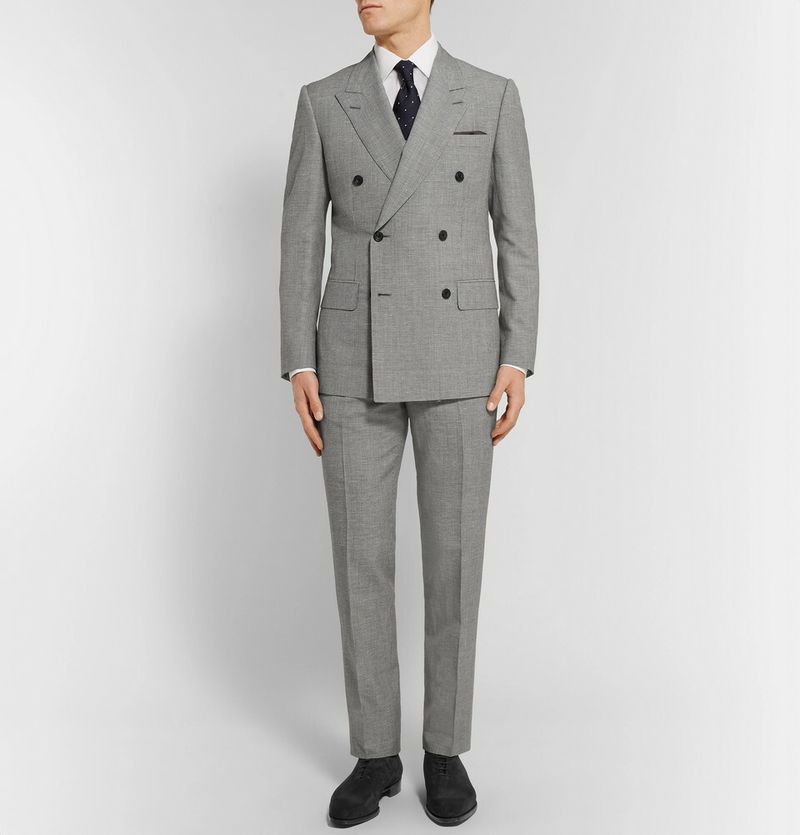 Kingsman Harry's Grey Puppytooth Wool and Linen-Blend Suit Jacket — view 1