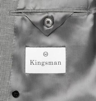 Kingsman Harry's Grey Puppytooth Wool and Linen-Blend Suit Jacket — view 7