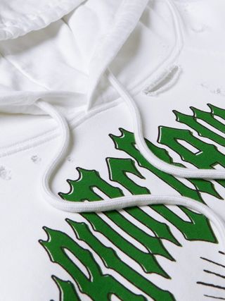 Raf Simons Oversized Distressed Printed Cotton-Jersey Hoodie — view 5