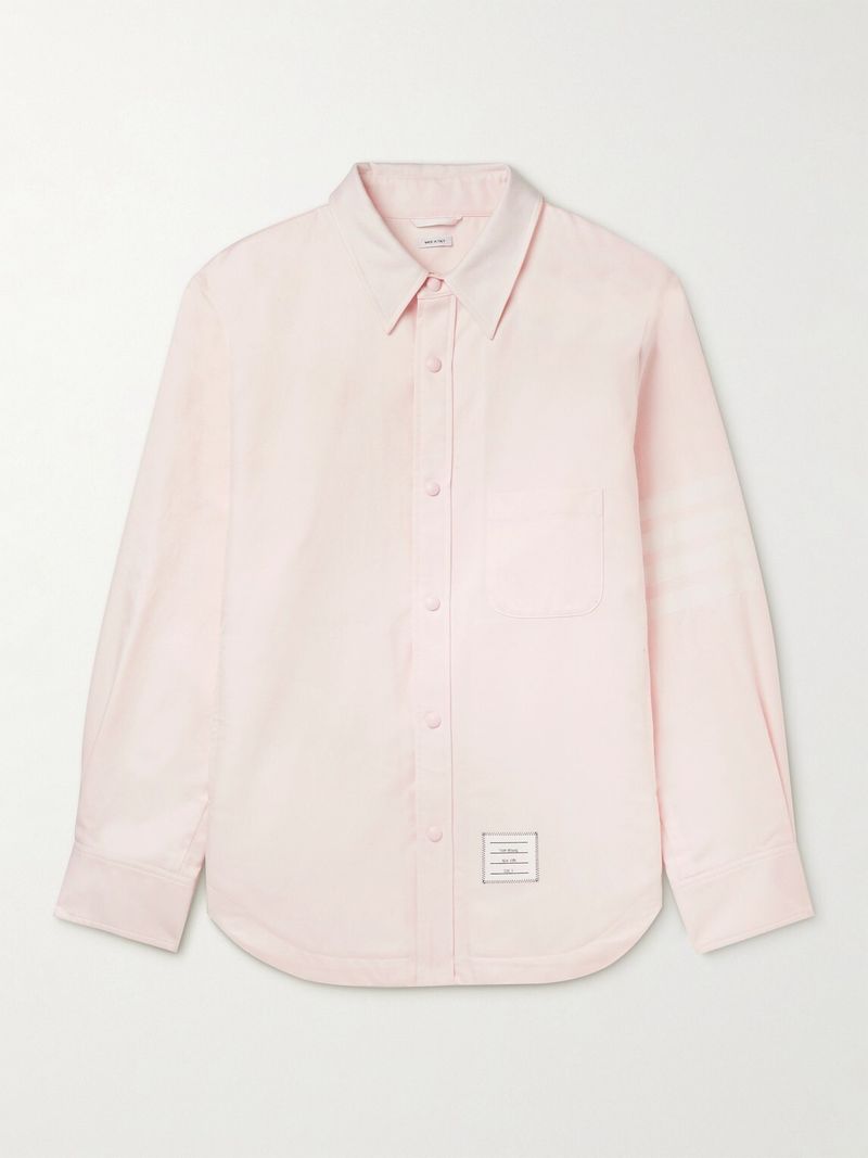 Thom Browne Striped Cotton-Twill Overshirt — view 1