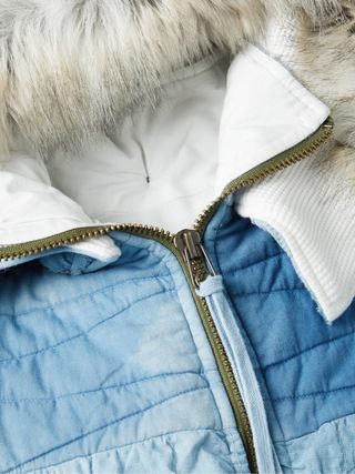 Greg Lauren Scrapwork Faux Fur-Trimmed Quilted Cotton Hooded Jacket — view 5