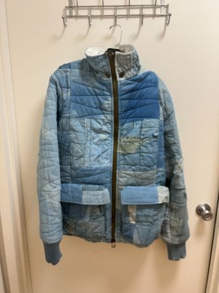 Greg Lauren Scrapwork Faux Fur-Trimmed Quilted Cotton Hooded Jacket — view 9