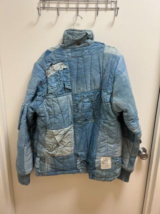 Greg Lauren Scrapwork Faux Fur-Trimmed Quilted Cotton Hooded Jacket — view 10