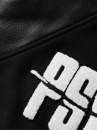 Undercover Appliquéd Wool-Blend Felt and Leather Varsity Jacket — view 3