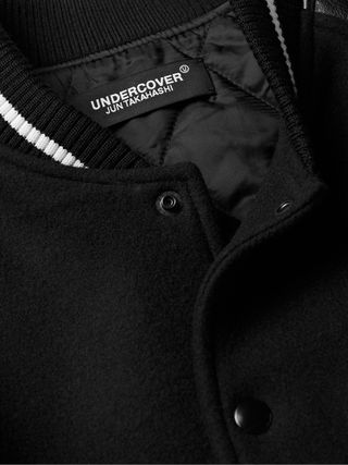 Undercover Appliquéd Wool-Blend Felt and Leather Varsity Jacket — view 5